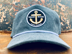 Anchor Black Patch on Charcoal Rope Hat