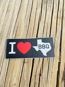 I ❤️ Tx BBQ Black Sticker