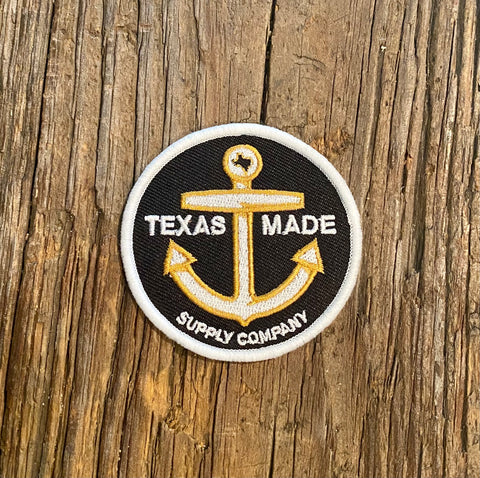 Black/Gold Anchor Iron On Patch