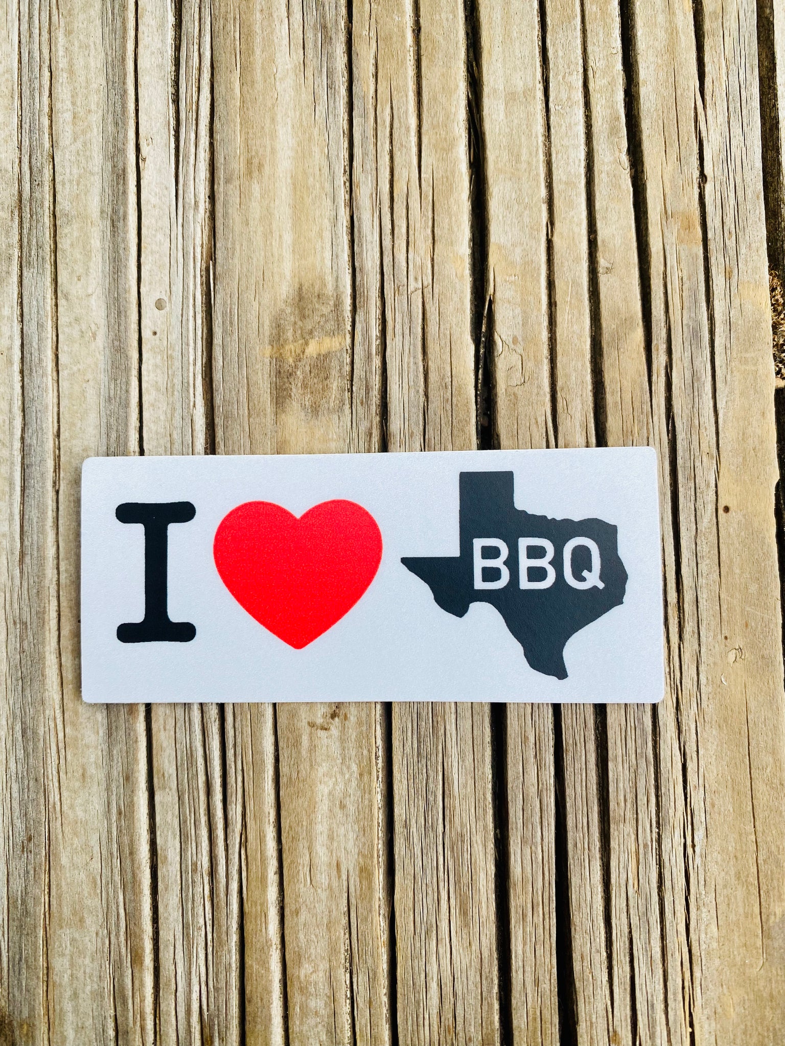 I ❤️ Tx BBQ White Sticker