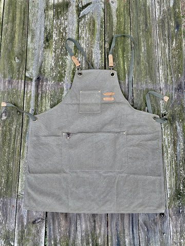 Military Green Canvas Smokers Apron